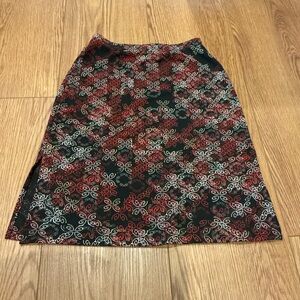 Ally B Black and Red Patterned Pencil Skirt